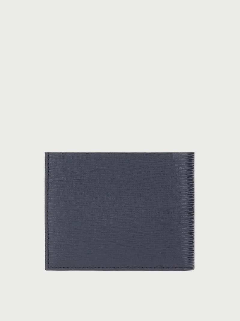 Ferragamo | Men's Gancini Wallet With Id Window - Deep Ocean/Black