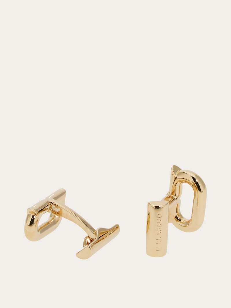 Ferragamo | Men's Gancini Cufflinks - Gold
