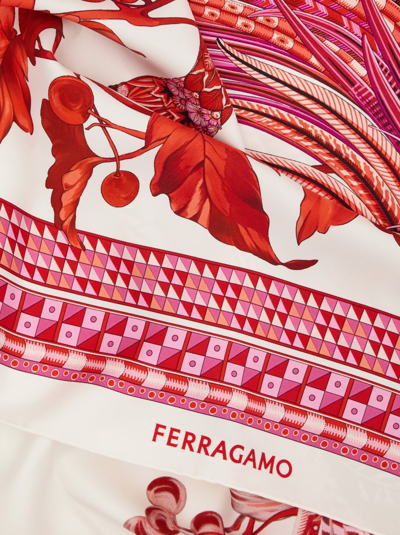 Ferragamo | Women's Animal Print Silk Scarf - Ivory