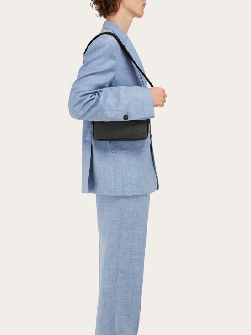 Ferragamo | Men's Crossbody Bag - Black/Grey