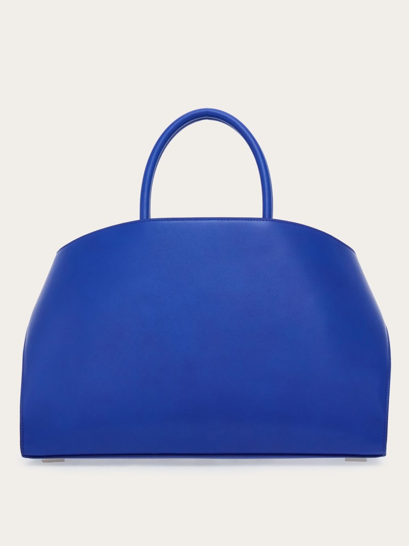 Ferragamo | Women's Hug Handbag - White/Lapis Lazuli