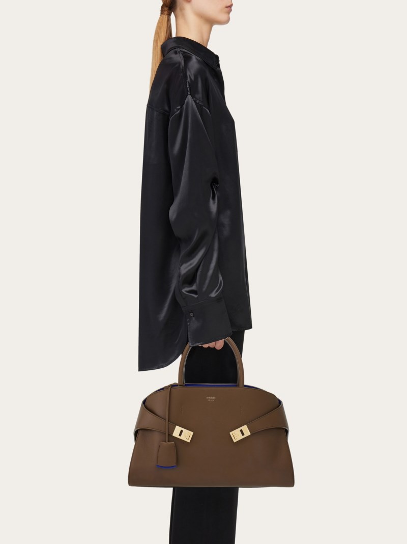 Ferragamo | Women's Hug Bicolor Handbag - Clay