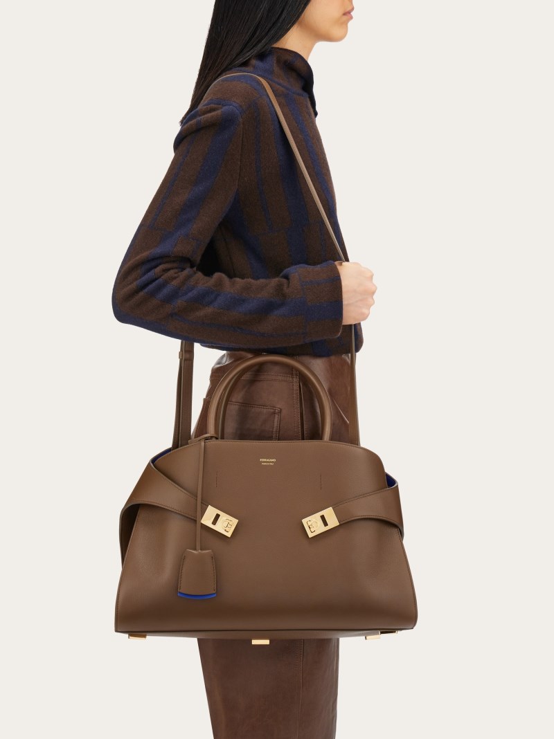 Ferragamo | Women's Hug Bicolor Handbag - Clay