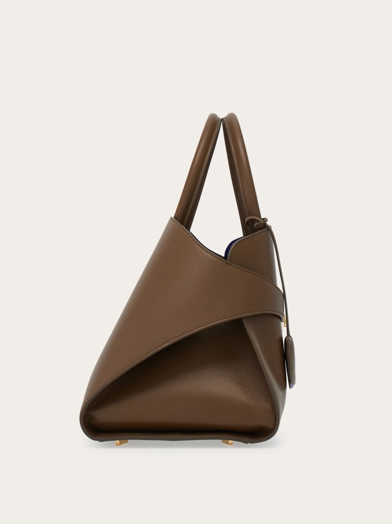 Ferragamo | Women's Hug Bicolor Handbag - Clay