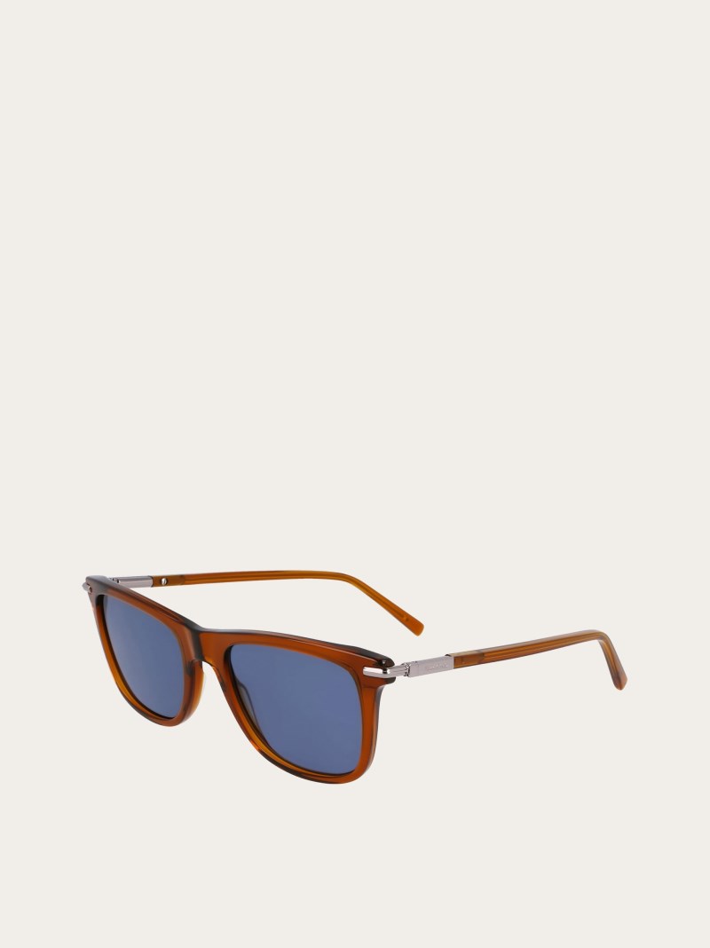 Ferragamo | Men's Sunglasses - Transparent Brown/Blue