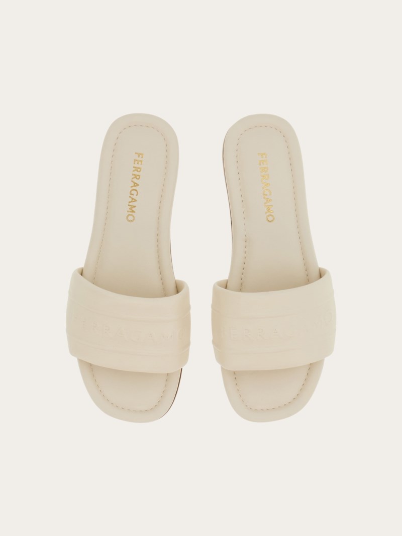 Ferragamo | Women's Slide With Logo - Mascarpone