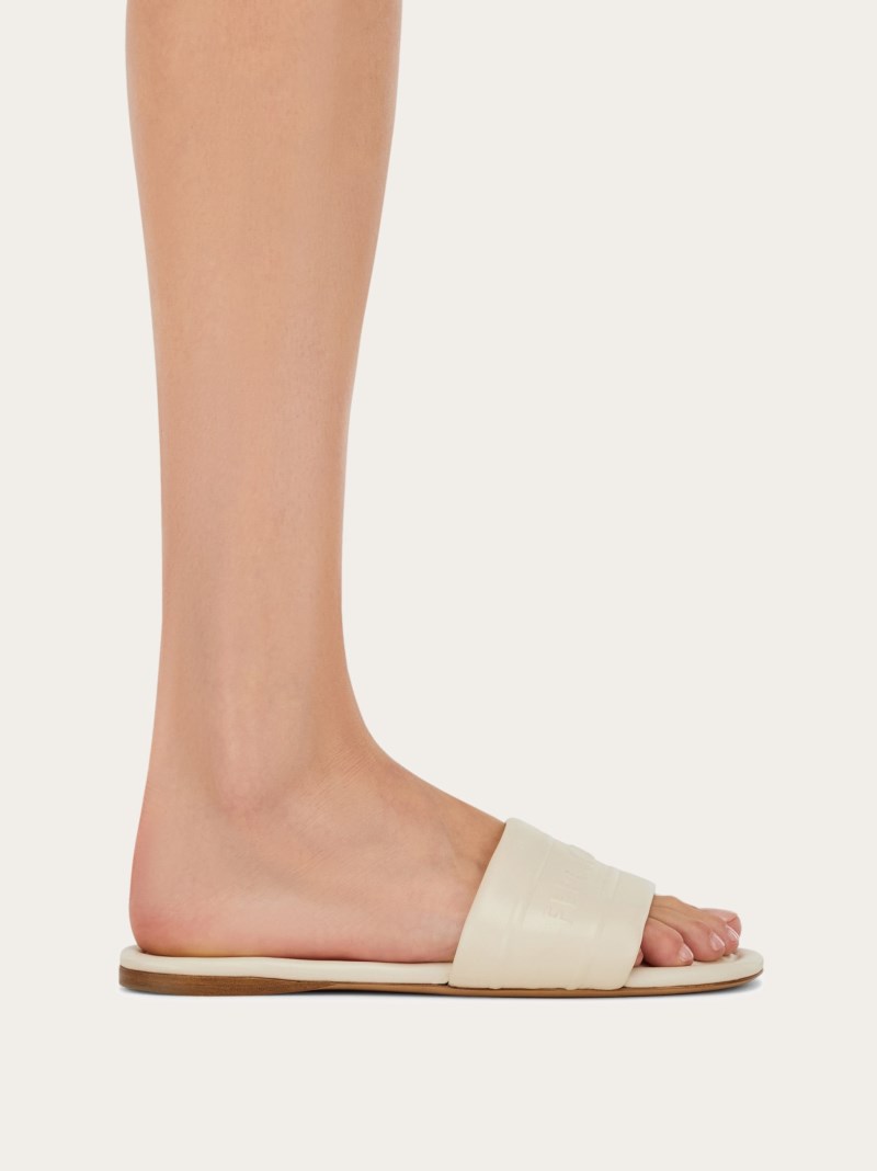 Ferragamo | Women's Slide With Logo - Mascarpone