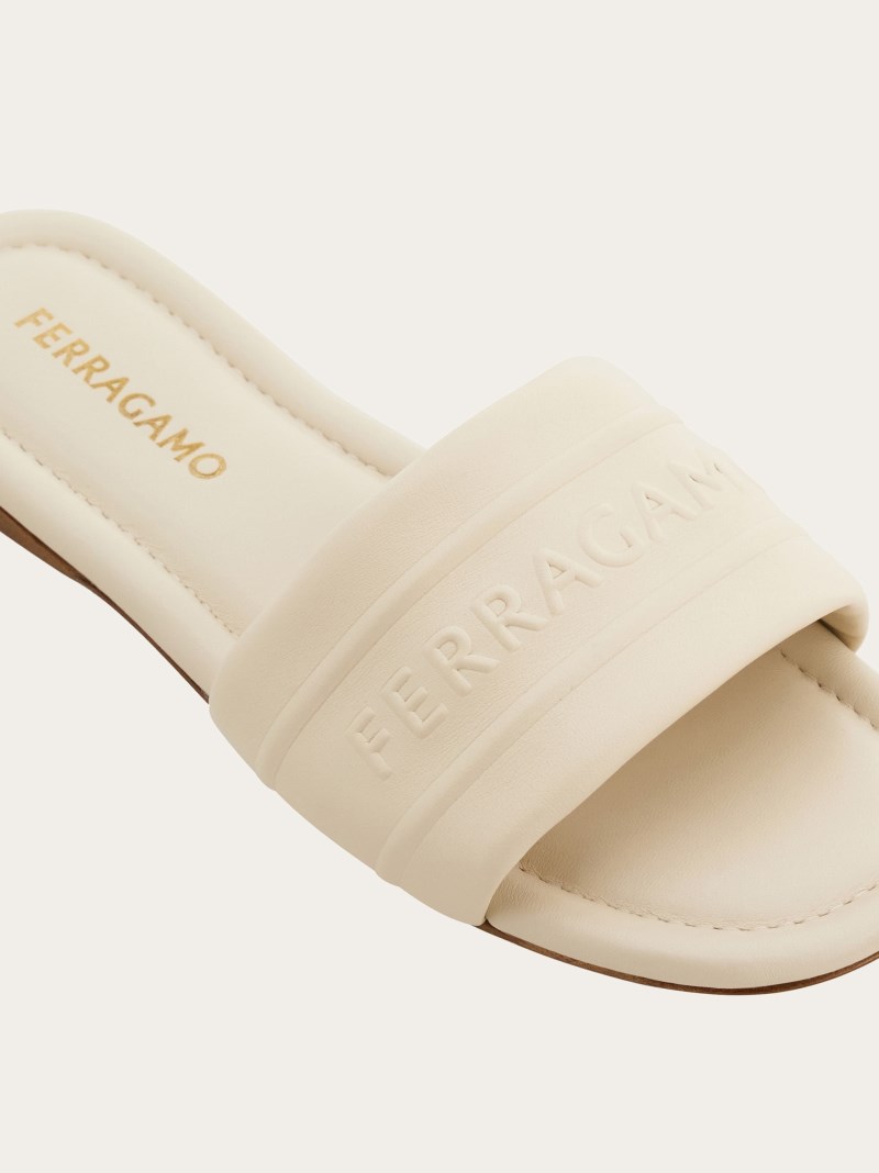 Ferragamo | Women's Slide With Logo - Mascarpone