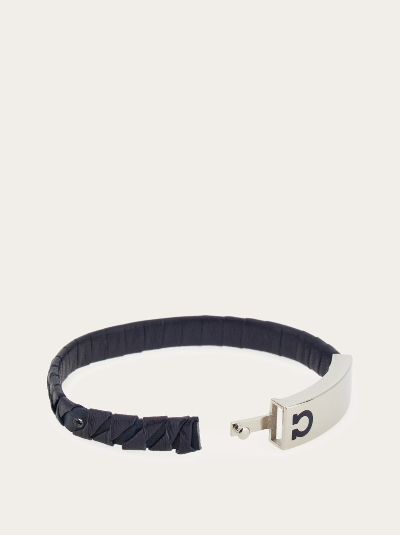 Ferragamo | Men's Gancini Bracelet - Oxford Blue