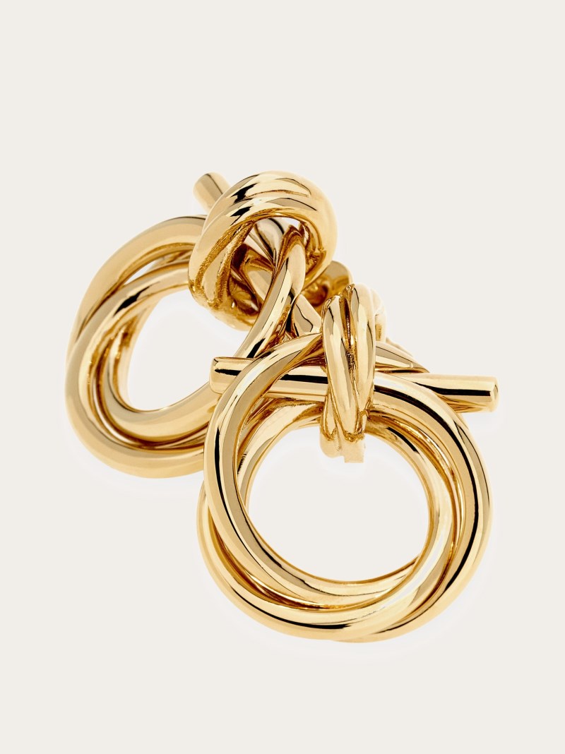 Ferragamo | Women's Twisted Gancini Earrings - Gold