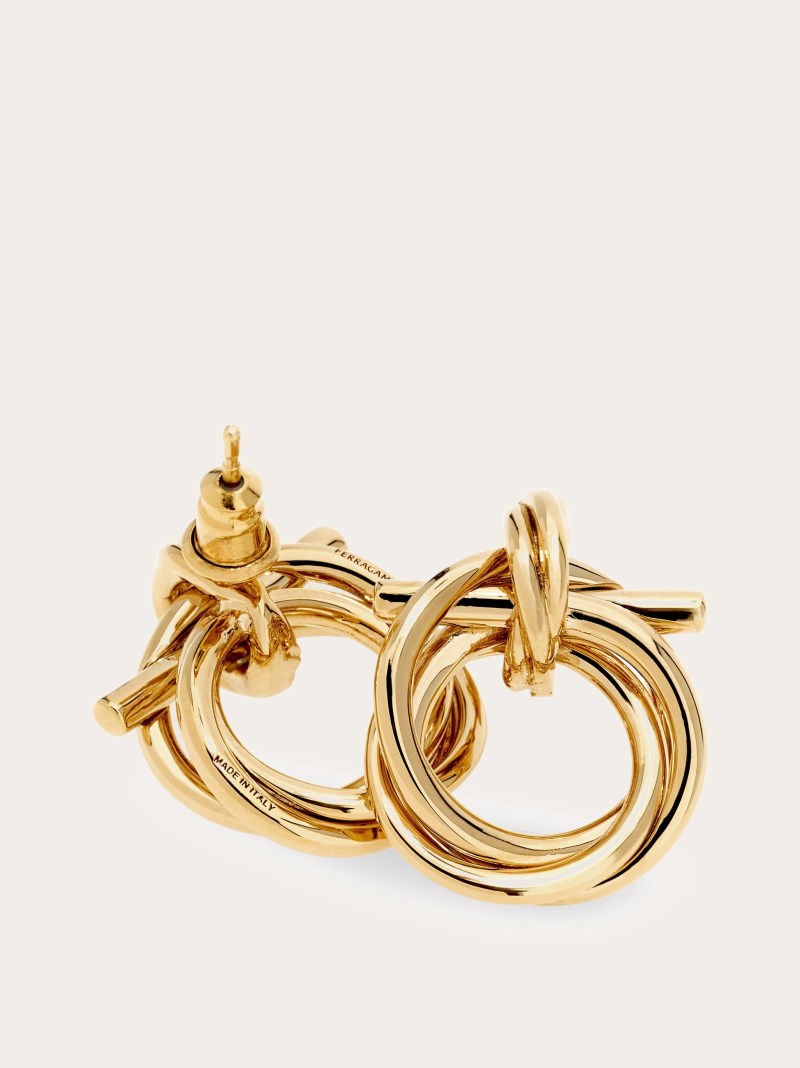 Ferragamo | Women's Twisted Gancini Earrings - Gold