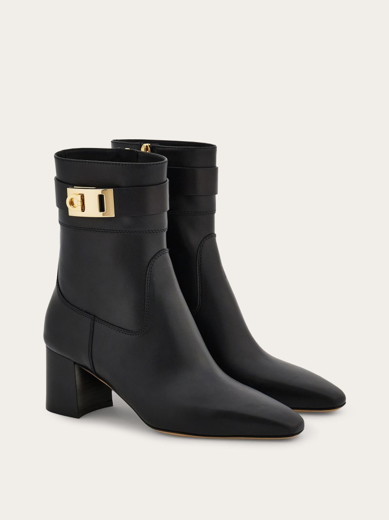Ferragamo | Women's Hug Buckle Ankle Boot - Black