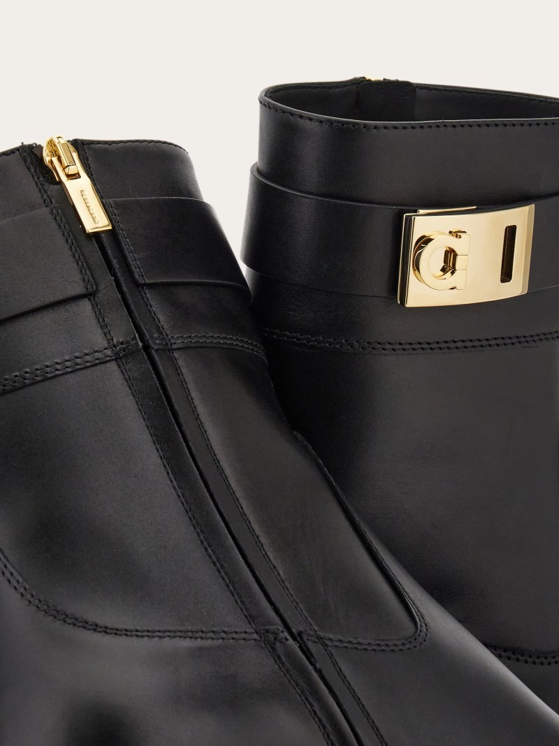 Ferragamo | Women's Hug Buckle Ankle Boot - Black