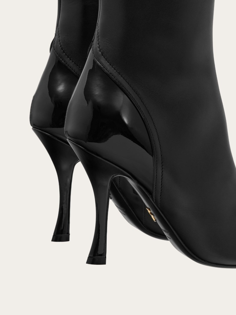 Ferragamo | Women's Knee High Boot With Inlays - Black