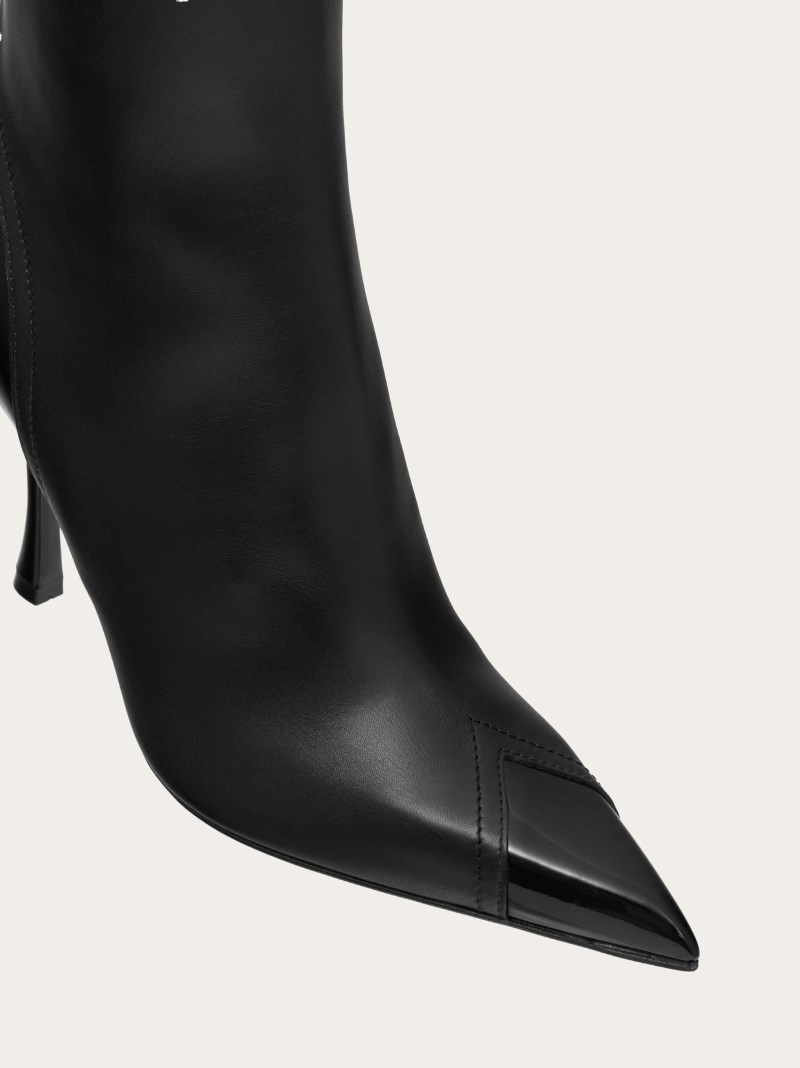 Ferragamo | Women's Knee High Boot With Inlays - Black