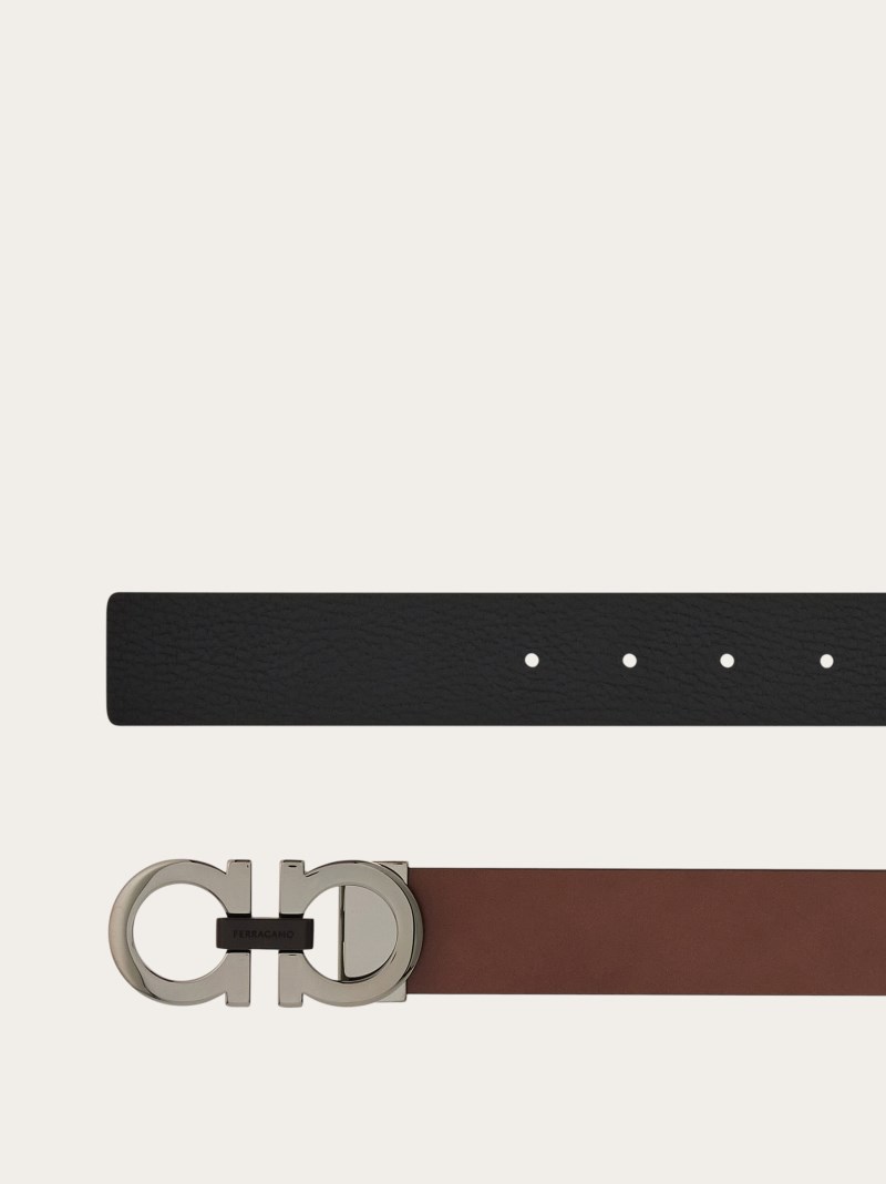 Ferragamo | Men's Reversible And Adjustable Gancini Belt - Brown/Black