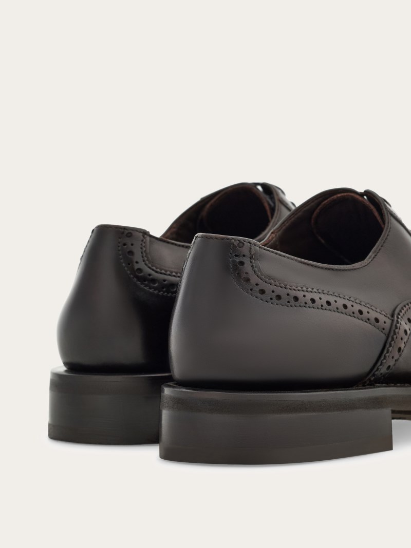 Ferragamo | Men's Tramezza Oxford Brogue - Testa Di Moro