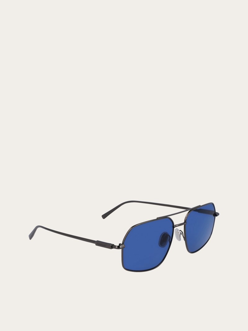 Ferragamo | Men's Sunglasses - Dark Gun/Blue