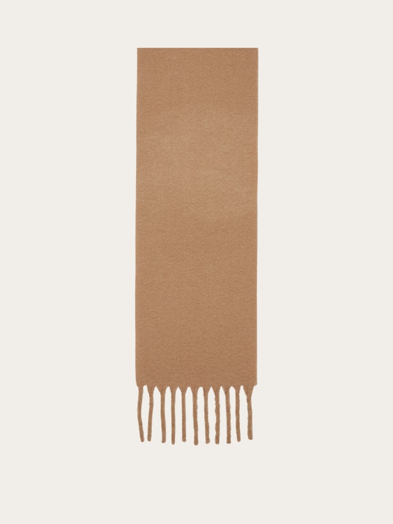 Ferragamo | Men's Scarf With Jacquard Detailing - Black/Camel