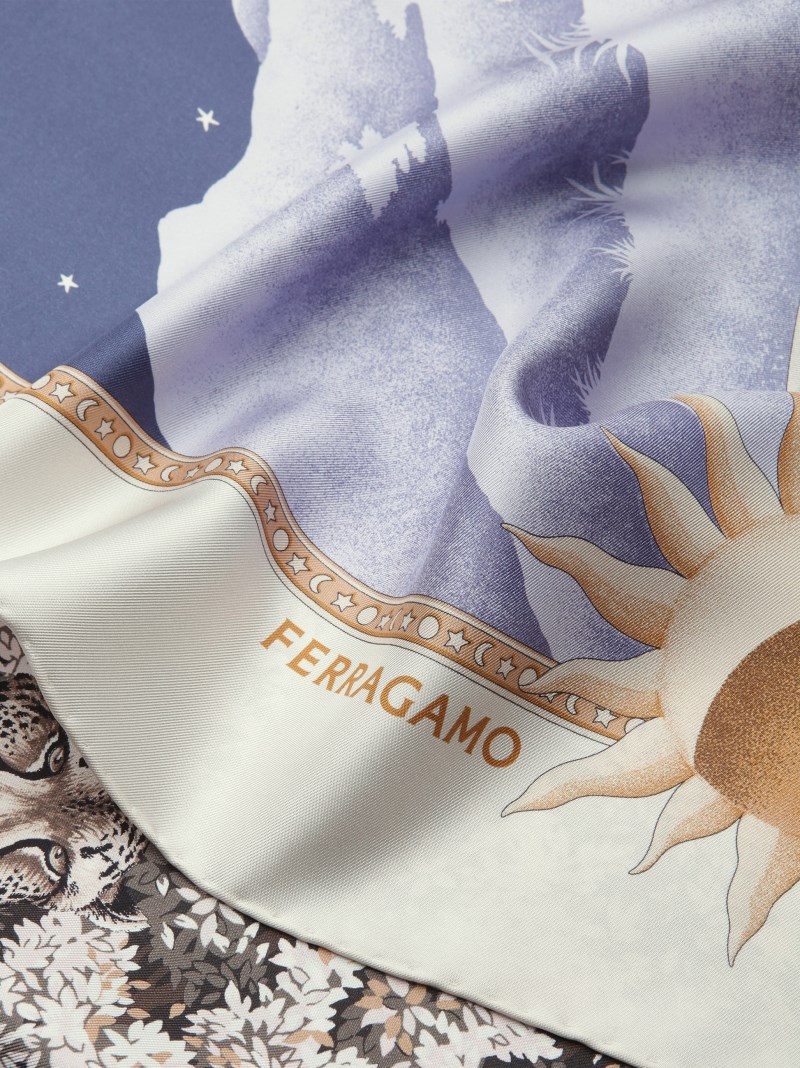 Ferragamo | Women's Day &Amp; Night Print Silk Foulard - Pink/Light Blue