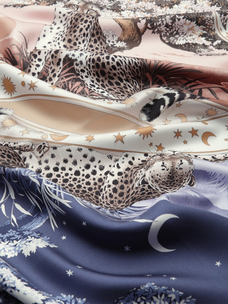 Ferragamo | Women's Day &Amp; Night Print Silk Foulard - Pink/Light Blue