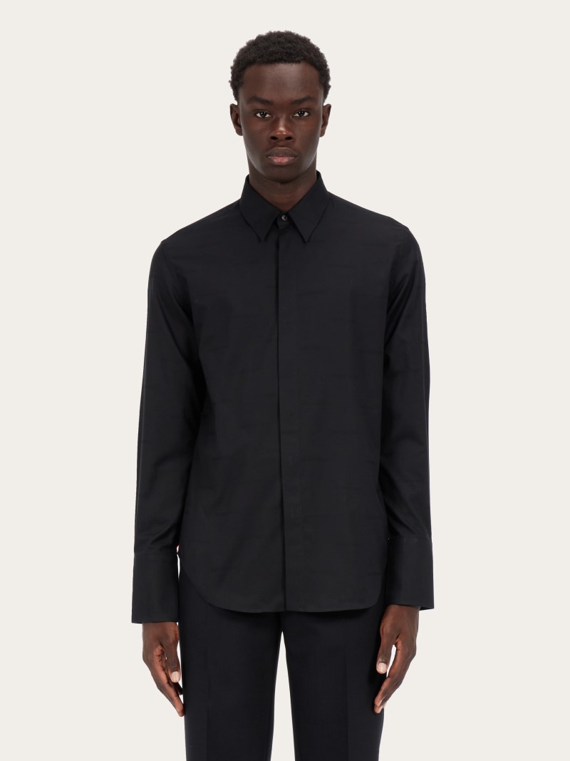 Ferragamo | Men's Long Sleeved Sports Shirt - Black