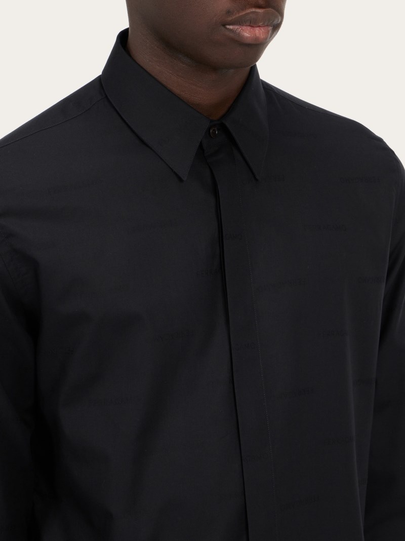 Ferragamo | Men's Long Sleeved Sports Shirt - Black