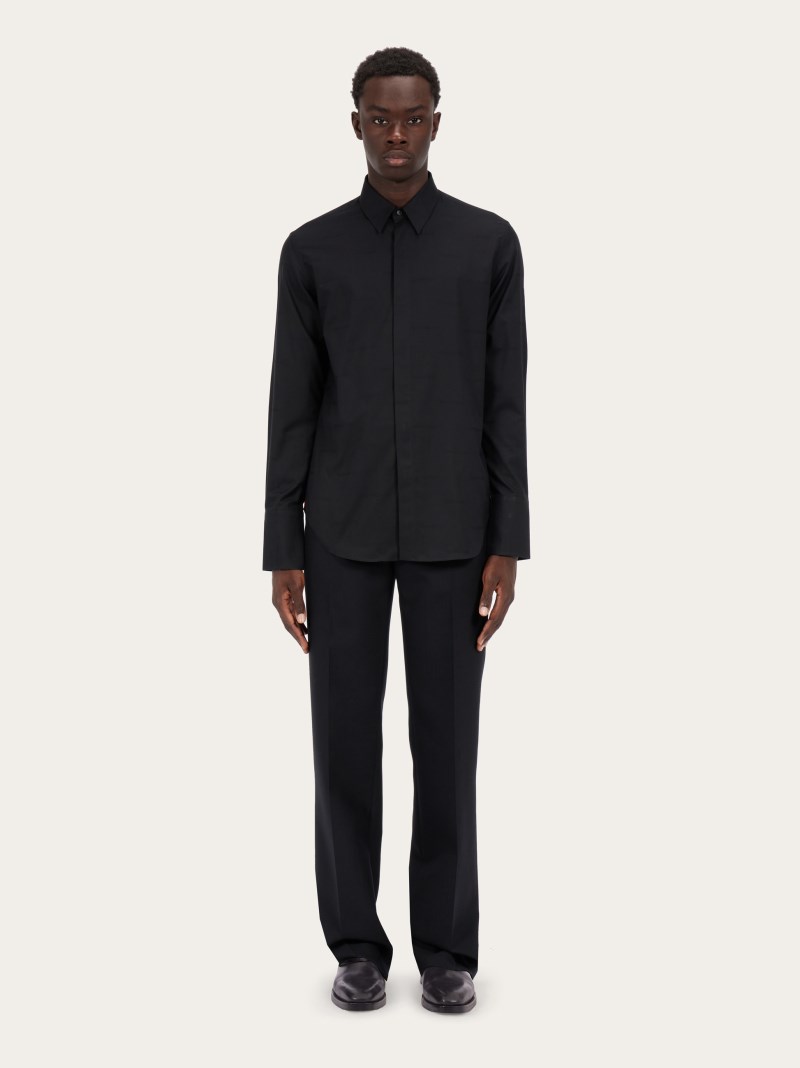 Ferragamo | Men's Long Sleeved Sports Shirt - Black