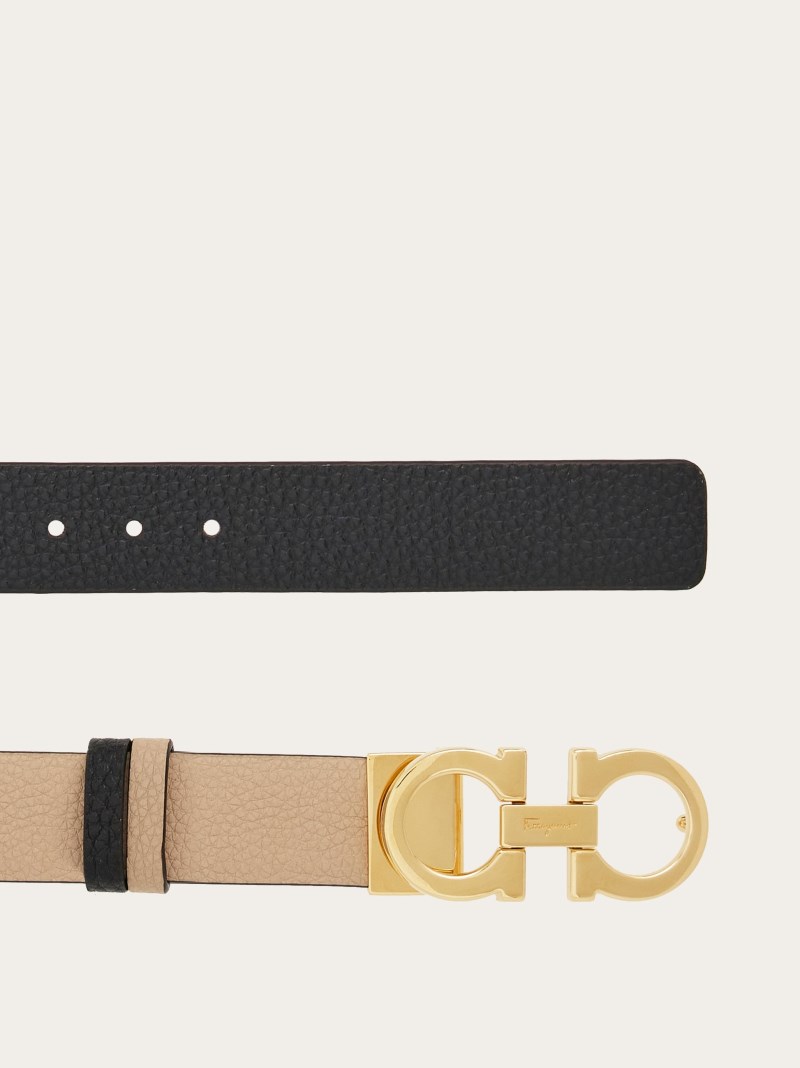 Ferragamo | Women's Reversible And Adjustable Gancini Belt - Deer/Black