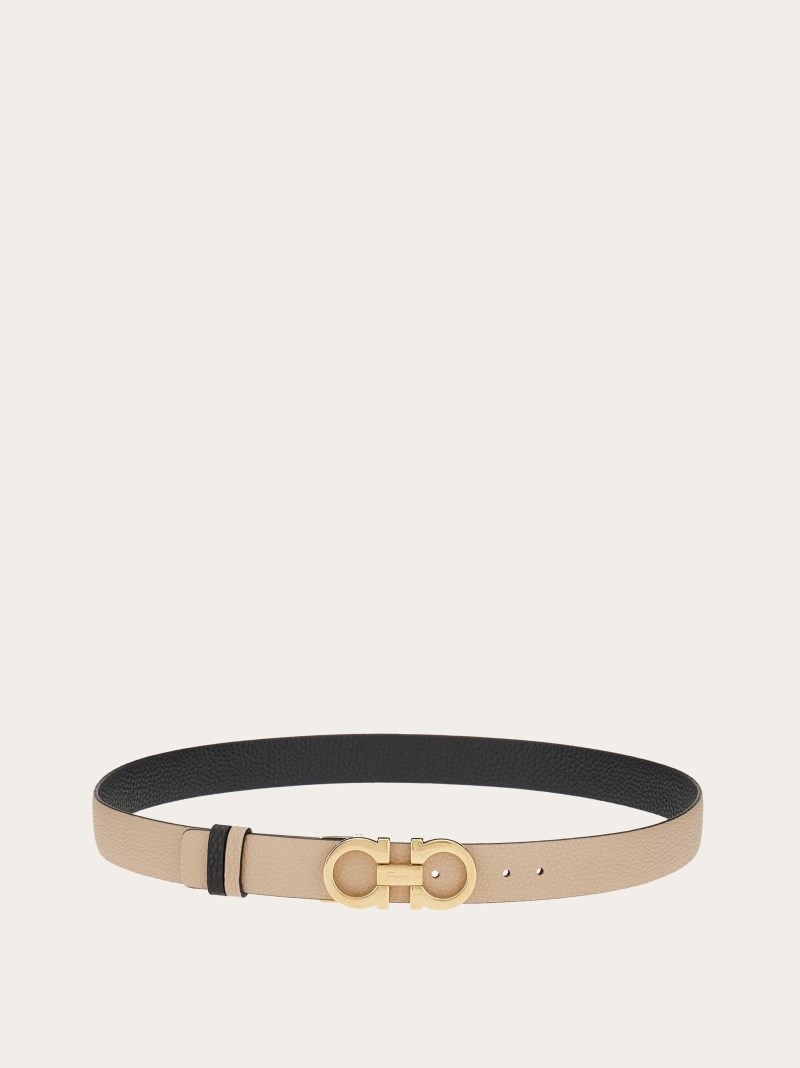 Ferragamo | Women's Reversible And Adjustable Gancini Belt - Deer/Black