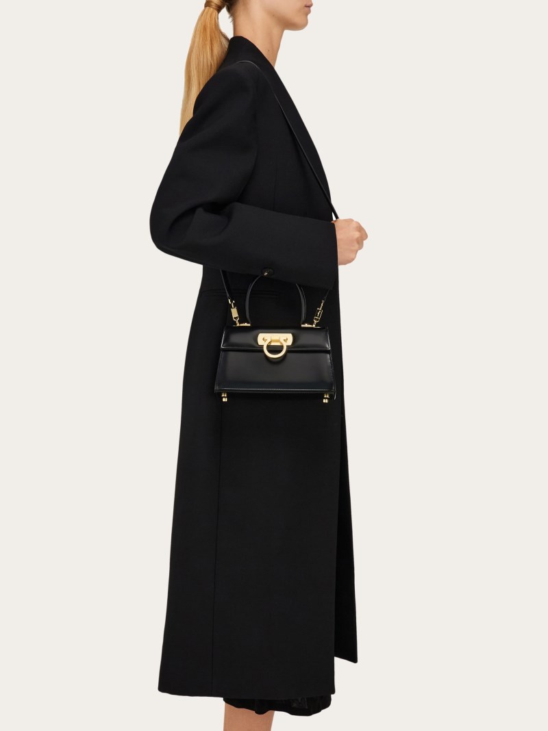 Ferragamo | Women's East-West Iconic Top Handle - Black
