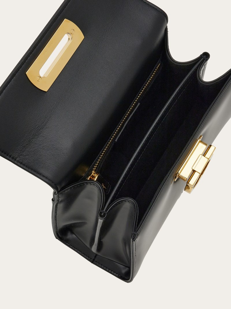 Ferragamo | Women's East-West Iconic Top Handle - Black