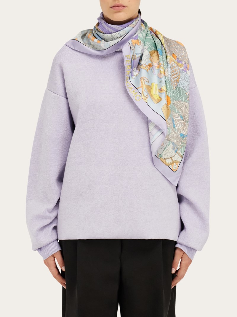 Ferragamo | Women's Atelier Print Silk Foulard - Lavender