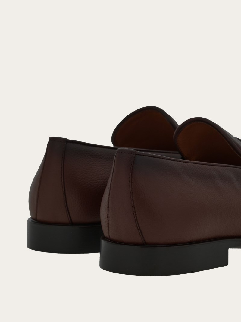 Ferragamo | Men's Moccasin With Gancini Ornament - Cocoa