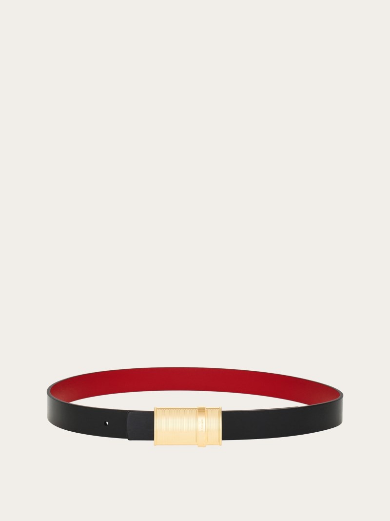 Ferragamo | Women's Reversible Belt - Black/Flame Red