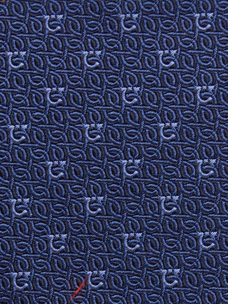 Ferragamo | Men's Gancini Jacquard Tie - Navy Blue/Light Blue