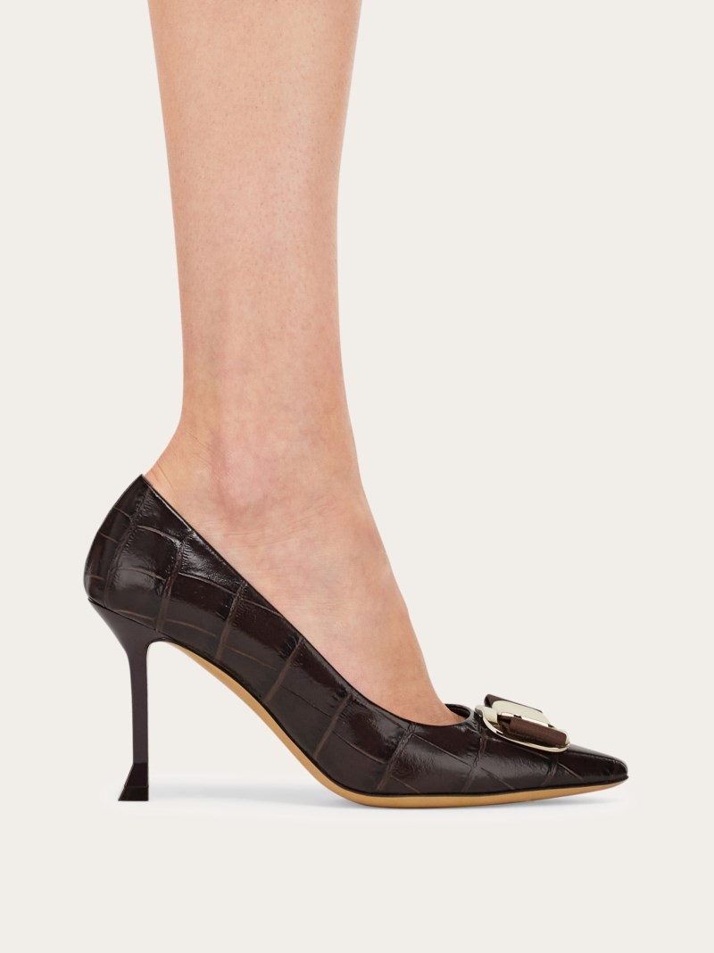 Ferragamo | Women's New Vara Plate Pump - Testa Di Moro