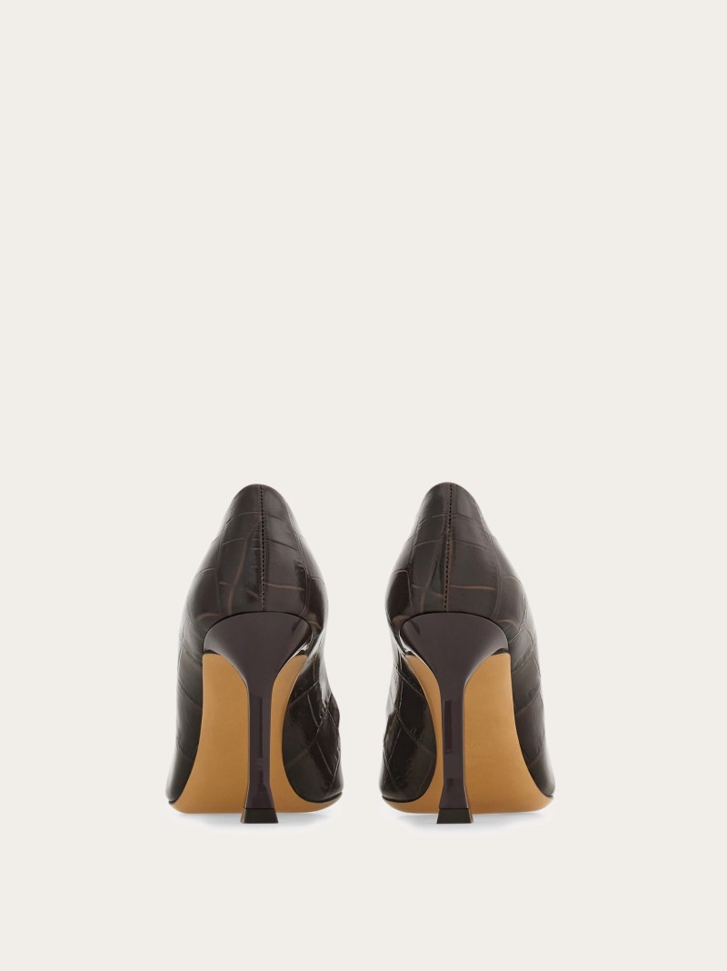 Ferragamo | Women's New Vara Plate Pump - Testa Di Moro