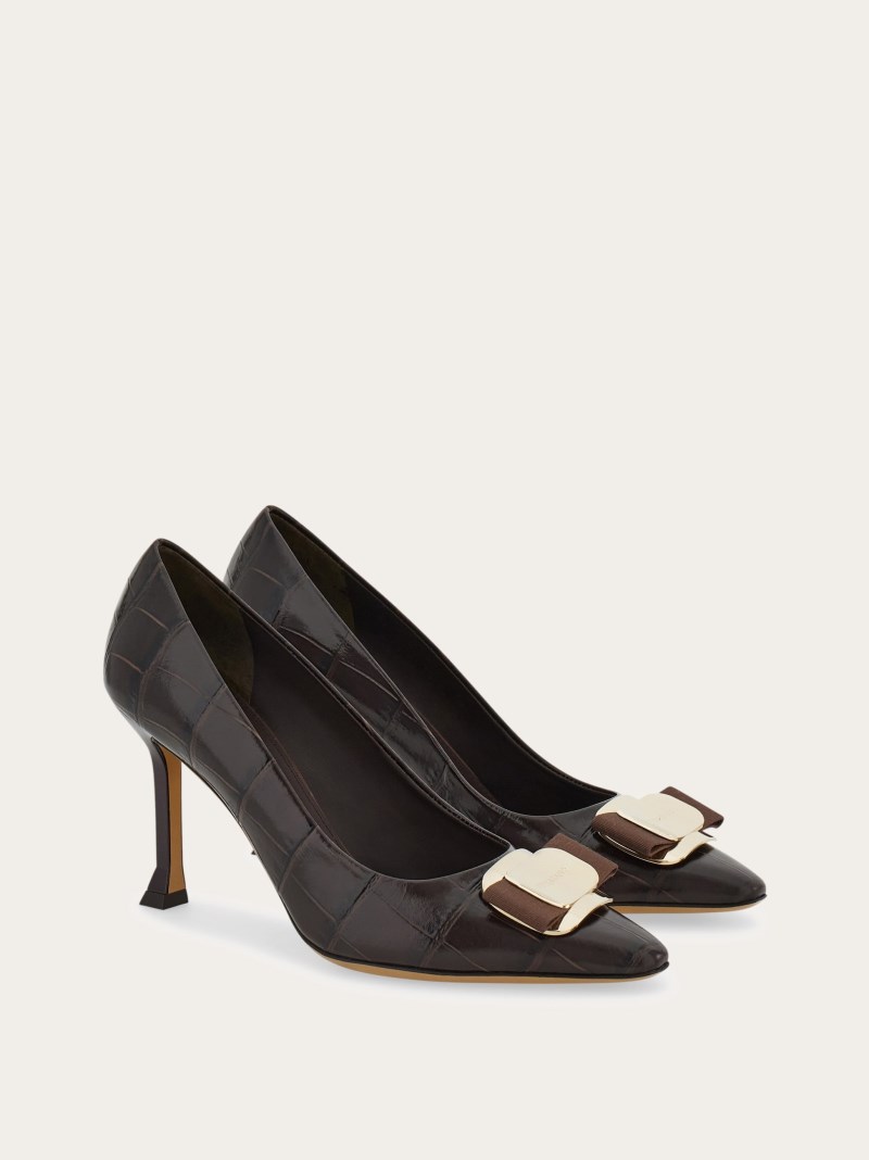 Ferragamo | Women's New Vara Plate Pump - Testa Di Moro