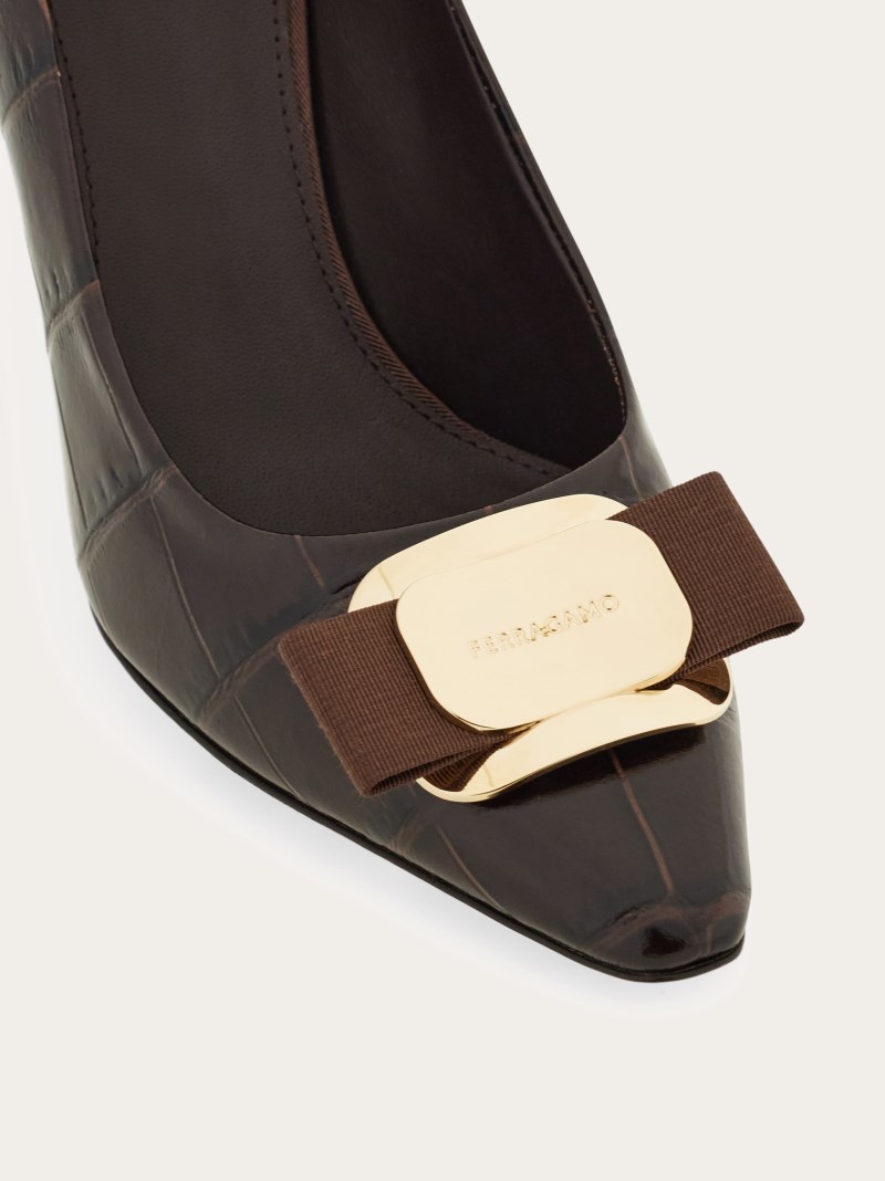 Ferragamo | Women's New Vara Plate Pump - Testa Di Moro