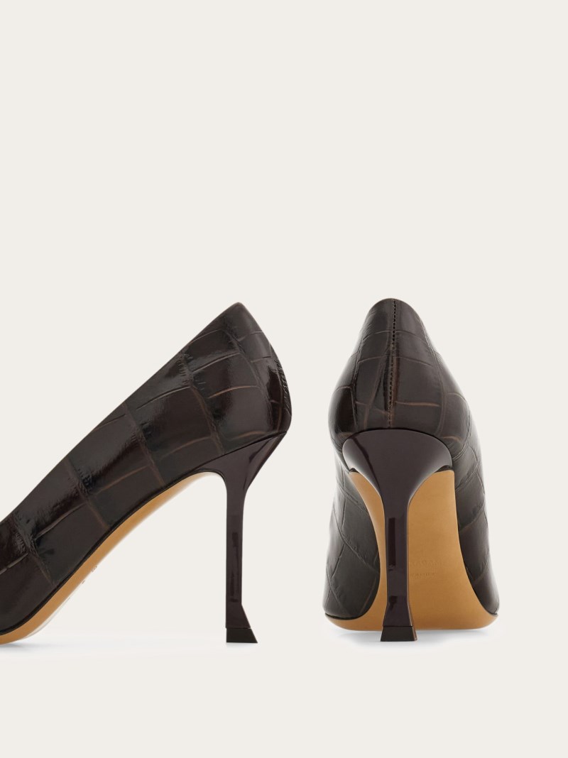 Ferragamo | Women's New Vara Plate Pump - Testa Di Moro