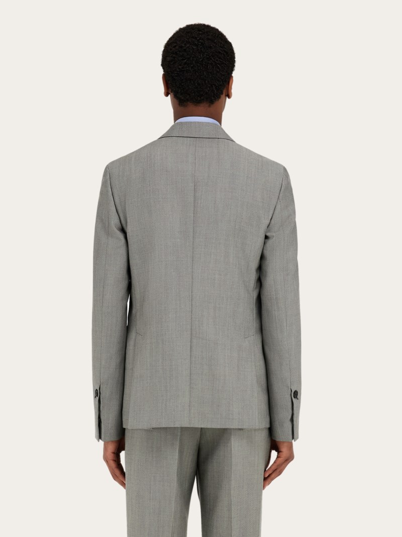 Ferragamo | Men's Single Breasted Blazer - Grey Marl