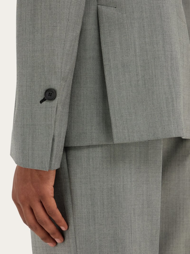 Ferragamo | Men's Single Breasted Blazer - Grey Marl