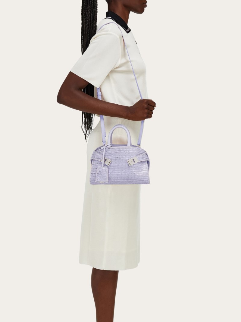 Ferragamo | Women's Hug Handbag With Crystals - Lavender