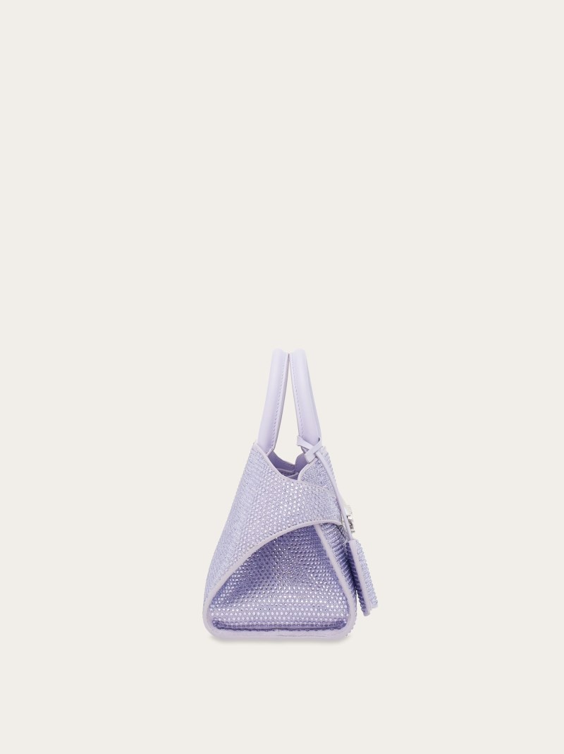 Ferragamo | Women's Hug Handbag With Crystals - Lavender