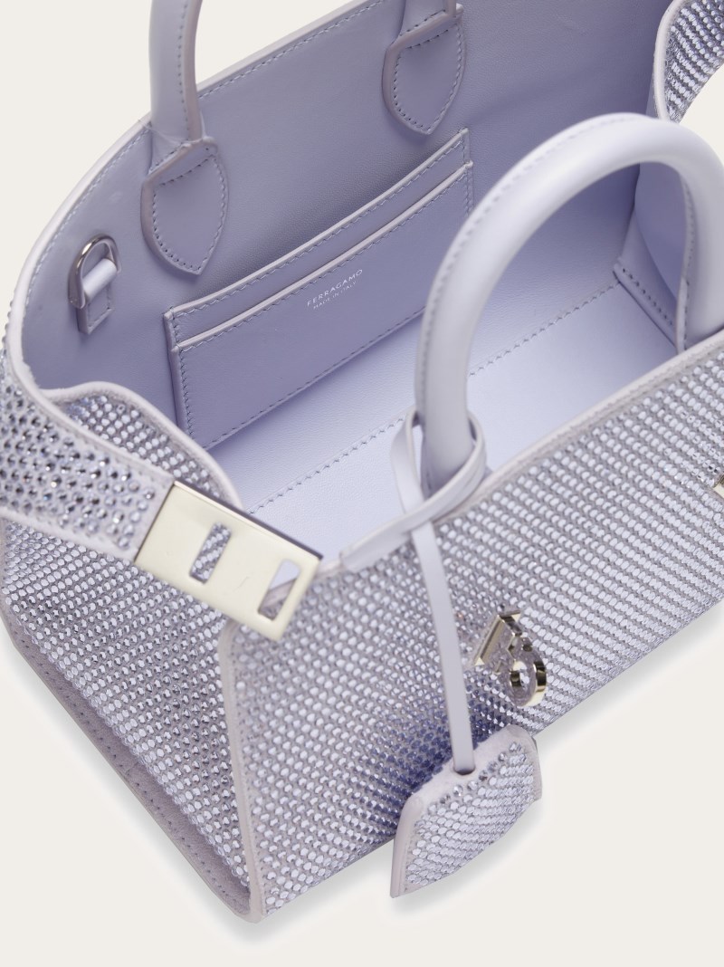 Ferragamo | Women's Hug Handbag With Crystals - Lavender