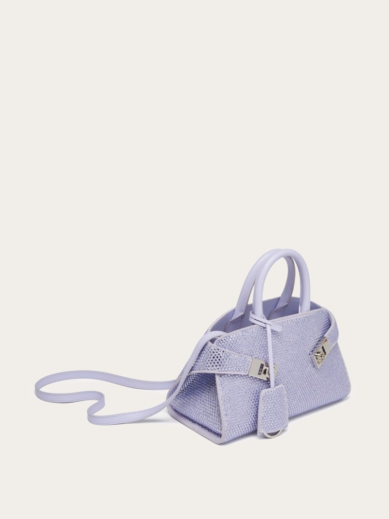 Ferragamo | Women's Hug Handbag With Crystals - Lavender