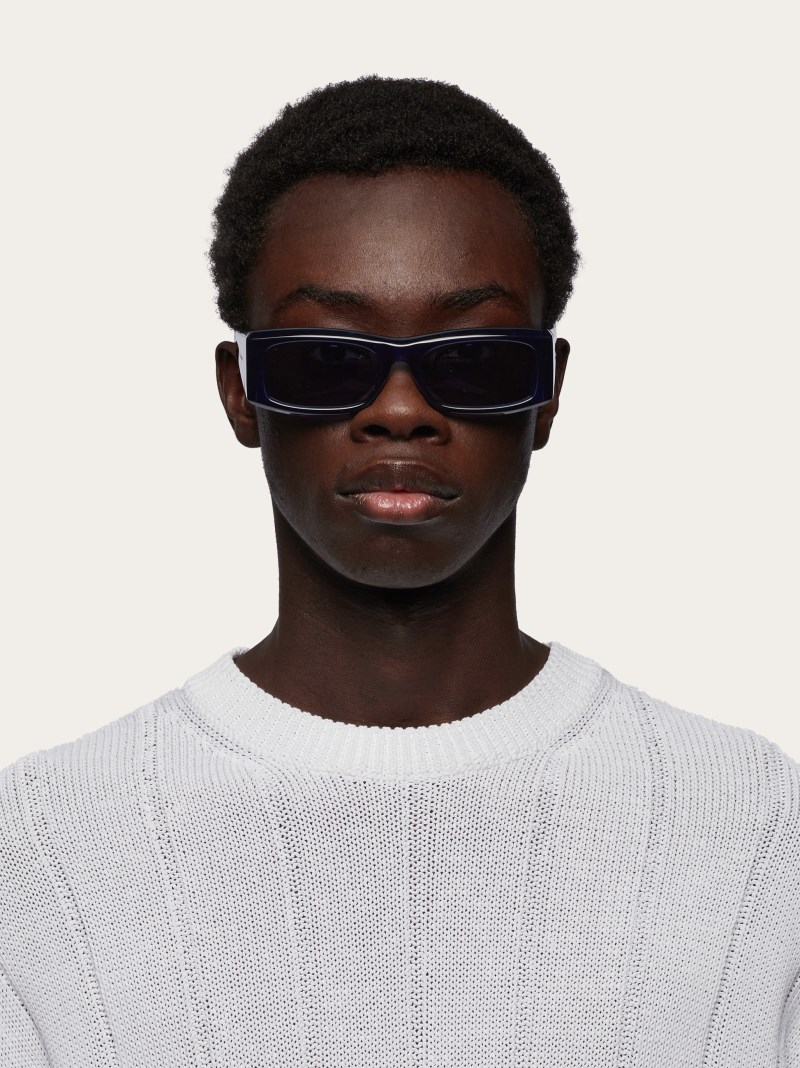 Ferragamo | Men's Sunglasses - Transparent Blue/Blue