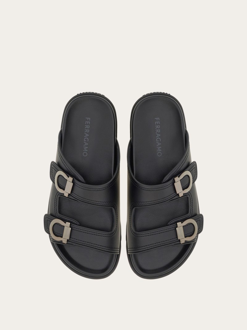 Ferragamo | Men's Double-Strap Sandal - Black