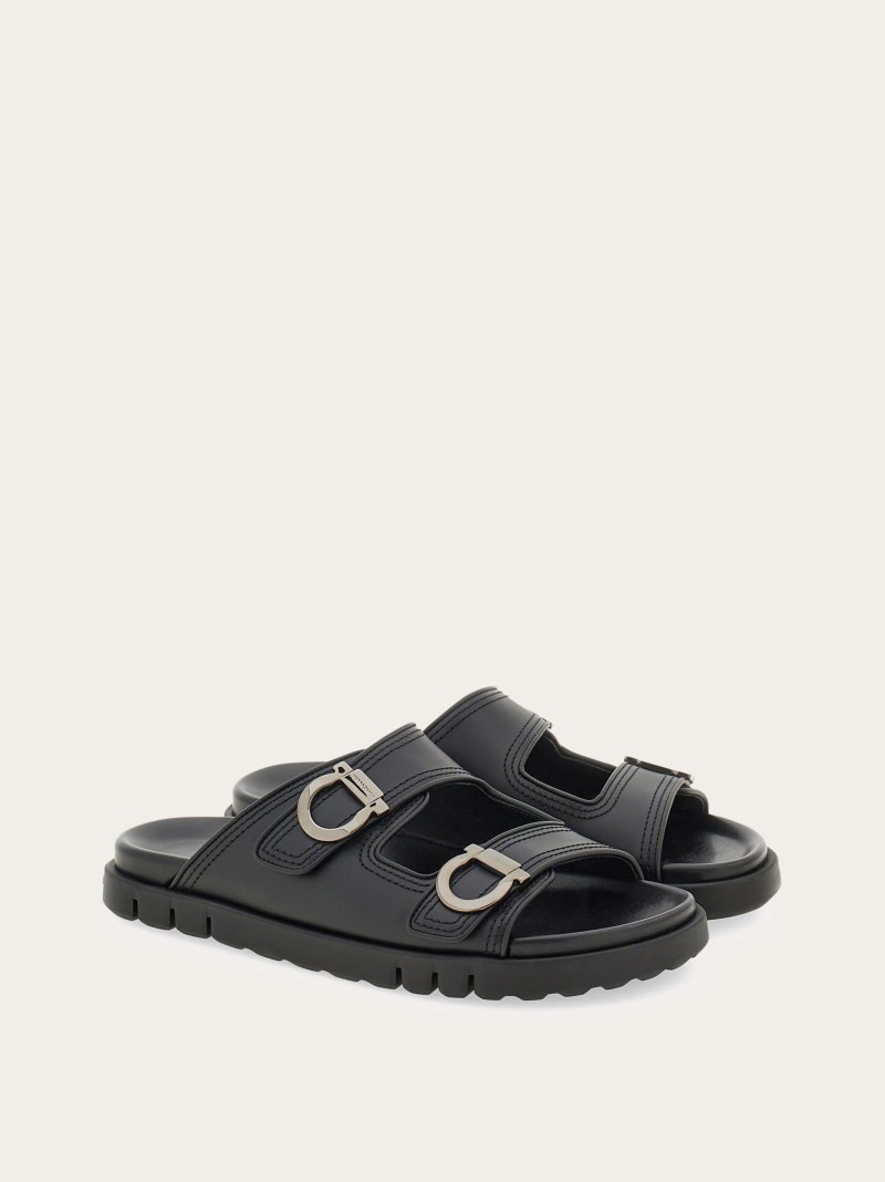Ferragamo | Men's Double-Strap Sandal - Black